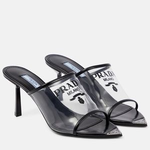 Prada logo pvc mules